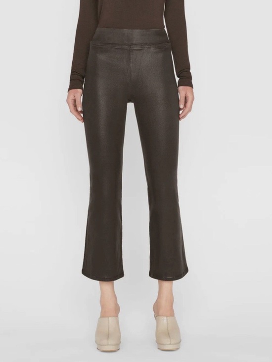 Frame Denim Pants - Frame Jet Set Cropped Mini Bootcut Espresso Coated